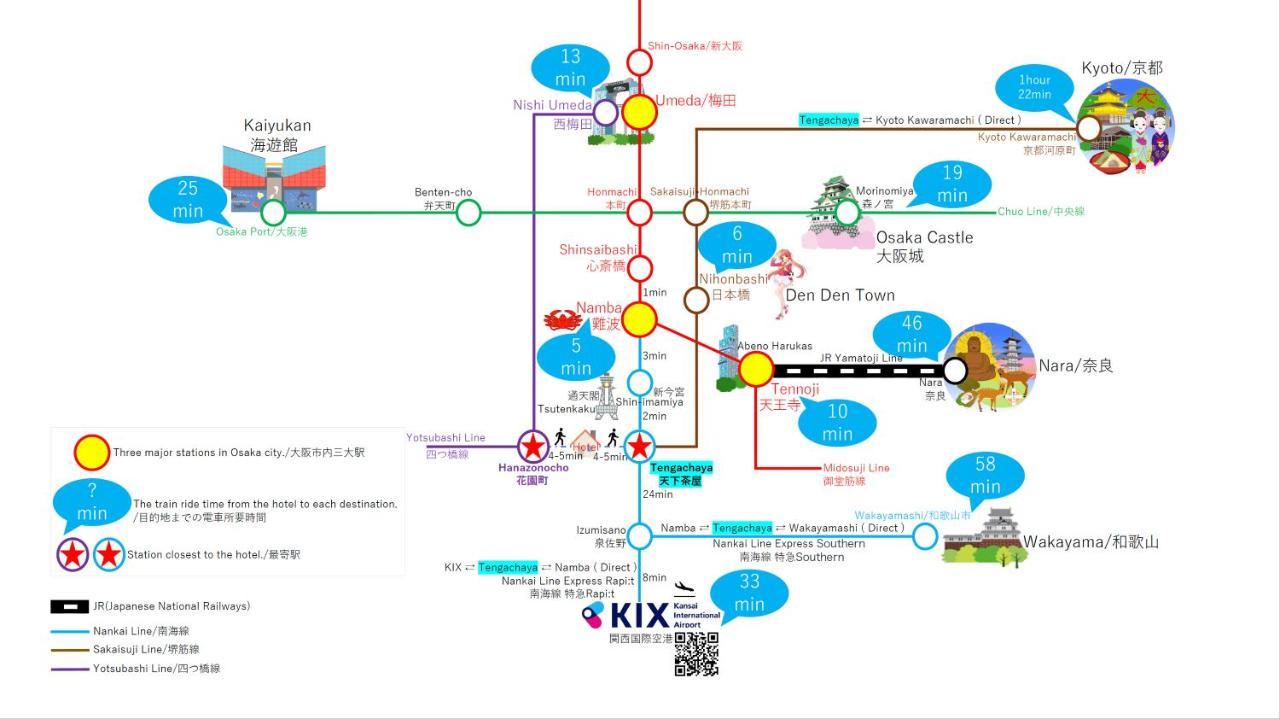 古今 天下茶屋 With A Private Parking Lot And A Half Open-Air Bath And Direct To Kix Villa Osaka Exteriör bild